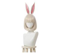 WELLHY Perruque Cosplay Beastars Haru Cosplay Perruques Bunny Rabbit Cosplay Perruque avec Oreilles Courtes Bobo Helloween Cheveux Synthétiques Résistants à la Chaleur for Coser