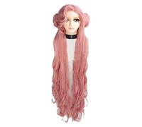 WELLHY Perruque Cosplay Code Geass: Hangyaku no Lelouch Euphy Perruques Cosplay 80 cm de Long Bouclés Rose Cheveux Synthétiques Perucas Cosplay Perruque for Coser