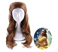 WELLHY Perruque Cosplay Femmes Cheveux Synthétiques Longs Ondulés Beauté et La Bête Princesse Belle Perruque Cosplay Costume Halloween Party Jeu de Rôle Perruques for Coser