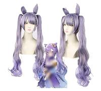 WELLHY Perruque Cosplay Genshin Impact Perruque Anime Cosplay Keqing Perruque Binaural Dégradé Violet Perruque avec Capuchon de Perruque Gratuit for Halloween Fête Carnaval Vie Nocturne Concerts Maria