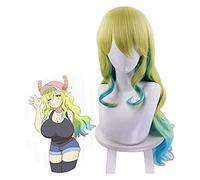 WELLHY Perruque Cosplay Kobayashi san Chi no Maid Dragon Quetzalcoatl Lucoa Longue Perruque Cosplay Costume Femmes Cheveux Ondulés Halloween Party Jeu de Rôle Perruques FLYAND for Coser