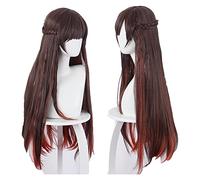 WELLHY Perruque Cosplay Perruques Anime Louer Petite Amie Mizuhara Chizuru Cosplay Rouge Dégradé Résistant À La Chaleur Cheveux Synthétiques Anime Perruque Halloween for Coser