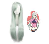 WELLHY Perruque Cosplay The Seven Deadly Sins Elizabeth Liones Perruque Cosplay Perruque Blanc Vert Clair for Femme Cheveux Synthétiques + Bonnet de Perruque Accessoire Cosplay for Coser