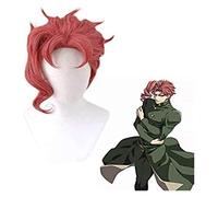 WELLHY Perruque de Cosplay 's Bizarre Adventure Kakyoin Noriaki Perruque de Queue de Cheval Rouge Cosplay Costume Perruques de Cheveux synthétiques résistants à la Chaleur for Coser