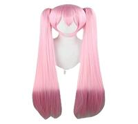 WELLHY Perruque de Costume Anime Cosplay avec Double Queue de Cheval Perruque for Filles Cheveux Synthétiques Longs et Ondulés avec Frange for Halloween Party Carnaval (Marron) Perruque Coser (Color :