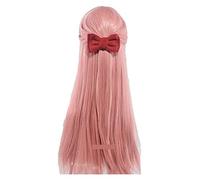 WELLHY Perruque for 75 cm Wotaku ni Koi wa Muzukashii Otaku Momose Narumi Perruques Cosplay Longues Perruque de Cheveux Synthétiques Orange Rose + Bonnet de Perruque + Arc en Épingle à Cheveux WigandH