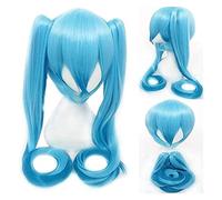 WELLHY Perruque for Halloween Mode Fête de Noël Perruque d'habillage Miku Senbon Sakura Hatsune Snow Hatsune Sakura Hatsune Albino Hatsune Kamomori Sanae Cosplay Perruque Couleur : Cy120-6 (Bleu clair