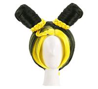WELLHY Perruque for Jojos Bizarre Adventure Golden Wind Jolyne Cujoh Kujo Cosplay Perruque Chignons Tresses Perruque de Cheveux Synthétiques Résistant à la Chaleur + Perruque Cap GreenWig Coser Perruq