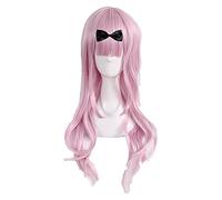 WELLHY Perruque for Kaguya-sama: Love is War Chika Fujiwara Cosplay Perruque 55 cm de Long Rose Cerise Résistant à la Chaleur Perruque de Cheveux Synthétiques + Bonnet de Perruque WigandHairpin Coser