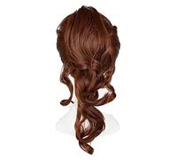 WELLHY Perruque for Sailor Jupiter Kino Makoto Cosplay Perruque Courte Queue de Cheval Marron Perruques de Cheveux Synthétiques Résistants à la Chaleur + Bonnet de Perruque + Corde à Cheveux OneSize W