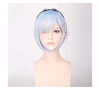 WELLHY Rem Perruque Cosplay Re:Zero Start Life in Another World Accessoires de tête de déguisement bleu et rose Cosplay Halloween Bleu seulement Perruque KEEBON (Color : Pink One Set) Coser Wig (Color