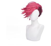 WELLHY Spiky Magenta Cosplay Perruque for VI League of Legends Anime LOL Arcane VI Rose Rouge Court Cosplay Perruques Coser Perruque