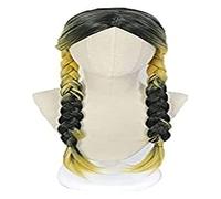WELLHY Tresses en Queue de Cochon Noir Blond a couru Haitani Cosplay Perruque for Tokyo Revengers Cosplay Anime Halloween fête Costume Cheveux Coser Perruque