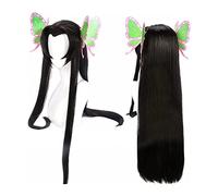 WELLHY Wig Cosplay Anime for Demon Slayer avec Perruque Gratuite Party Synthetic Hather Resistant Fibre Perruques complètes for Halloween Party Carnival Nightlife Concerts (Color : Kochou Kanae)