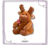 welliebellies® Peluche chauffante élan | Grand | Rembourrage amovible en millet bio | Chauffer au four ou au micro-ondes | Jusqu'à 90 minutes de chaleur | Convient également pour refroidir en cas de