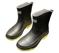 Wellies Bottines imperméables pour homme et femme - Antidérapantes - Pour le jardin - Bottines Chelsea courtes en caoutchouc - Pour la marche, la randonnée, le trekking, la pêche, Noir , 38.5 EU
