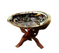 WellieSTR Kit de bavure avec coquille d'ormeau, trépied en bois, pour baver, brûler des herbes en vrac, des bâtons de sauge ou des bâtons Palo Santo, pour bavure, rituels, Reiki, méditation et Wicca