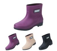 Wellington Bottes de pluie courtes à enfiler pour femme - Confortables - Légères - En EVA - Durables - Imperméables - Antidérapantes, violet, 37 EU