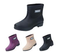 Wellington Bottes de pluie courtes à enfiler pour femme - Confortables - Légères - En EVA - Durables - Imperméables - Antidérapantes, Noir , 39 EU