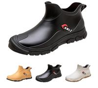 Wellington Bottes de pluie courtes à enfiler pour homme - Légères et confortables - En EVA - Pour l'extérieur - Imperméables et antidérapantes, Noir , 41 1/3 EU