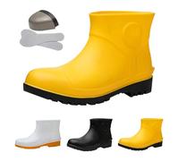 Wellington Labor Chaussures de pluie pour homme Bottes en caoutchouc confortables et antidérapantes Bottines Chelsea imperméables résistantes à l'huile Semelle extérieure Chaussures de pluie à enfiler