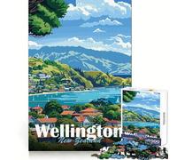 Wellington, Nouvelle-Zélande Puzzle de 1000 pièces Pensée Claire Distraction Douce Bords précis Cadeau significatif (38x52cm)