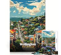 Wellington, Nouvelle-Zélande Puzzle de 1000 pièces pour Adultes Paysage Urbain Développe l'esprit d'analyse Loisirs et détente Idée Cadeau de Saison (38x26cm)