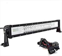 WELLIT 22" 270W Barre Lumineuse LED 12v 24v Triple Rangée 7D Combiné avec Câblage Rampe LED Phare LED Projecteur LED pour Voiture Véhicules Offroad Camions ATV (22 Pouces 270W+câblage)