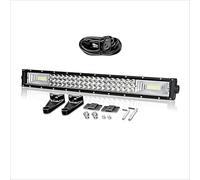 WELLIT 32" 405W Barre Lumineuse LED 12v 24v Triple Rangée 7D Combiné avec Câblage Rampe LED Phare LED Projecteur LED pour Voiture Véhicules Offroad Camions ATV (32 Pouces 405W+câblage)