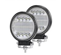 WELLIT Phare de travail LED 2 x 72 W 12 V 24 V - Phare supplémentaire rond LED tout-terrain étanche IP68 pour tracteur, SUV, voiture