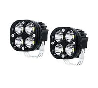 WELLIT Phare de Travail LED 2x40W 3'' Projecteur LED 12V 24V Jaune Carré Extra Spot Feux Antibrouillard Offroad pour Voiture Tracteur Moto Feux de Pêche (2x40W Blanc)