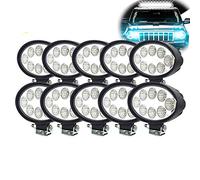 WELLIT Phare de Travail LED Ovale 24 x 10 W - 12 V 24 V pour Tracteur Tout-Terrain - Lampe de Travail