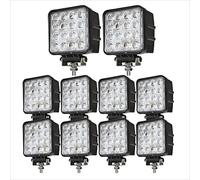WELLIT Rampe de Phare de Travail LED 10x48w 12v 24v, 46mm d'épaisseur Carré Projecteurs Lumière Feux Antibrouillard LED 6000k pour Offroad Voiture camions SUV ATV 4x4 Tracteur Bateau