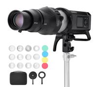 WELLMAKING Bowens - Kit de connexion optique Snoot conique S-290 - Mise au point réglable - Objectif 36° - Façade de diaphragme - 4 filtres de couleur et 12 Go - Pour photographie, éclairage LED et