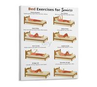 Wellness and Light Exercise Chart for Older Adults Canvas Painting Wall Art for Living Room Bedroom(Framed,12x18inch(30x45cm))