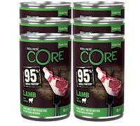 Wellness CORE 95% 6 x 400g, Agneau/Potiron - Pâtée pour Chiens Adultes, 100% Naturelles, sans Céréales, Hypoallergénique, Riche en Viande