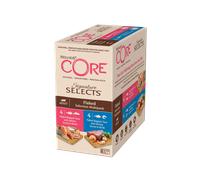 Wellness CORE Signature Selects Sélection Émiettés, Pâtée pour Chat, 100% Naturelle, Mélange de Sélection Émiettés, Thon & Saumon + Thon & Crevettes, 8 x 79g