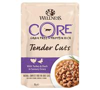 Wellness Core, Nourriture Humide pour Chat, Morceaux tendres de Dinde et Canard, Recette Idéal pour Toutes Les Races sans conservateurs, 0,085 kg, Viande, pour Toutes Les Races