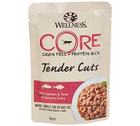 Wellness Core, Nourriture Humide pour Chat Tendre au Saumon et Thon, Riche en oméga-3, sans additifs artificiels, Format 0,085 kg, Saumon, pour Toutes Les Races