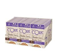 Wellness CORE Tender Cuts 24 x 85g, Dinde/Canard - Tendre Morceaux pour Chats Adultes, sans Céréales, Naturelles, Hypoallergénique, Riche en protéines, À Haute Teneur en Viande,