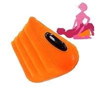 Wellnoon Coussin Gonflable Orange Coussin Triangulaire Magique Plus Confortable pour Les Voyageurs et Les débutants