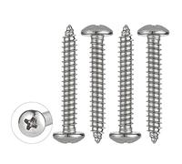 WELLOCKS Vis autotaraudeuses | M6 x 40mm | 30 PCS Kit de vis en acier inoxydable | Tête ronde Pan vis à bois Set de vis à bois | pour la réparation maison travaux du bois intérieur extérieur (D035640)