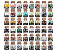 WELLPICK 48 PCS Gemstone Bottles Chips Crystal for Witchcraft, Chakra Healing Crystal, Various Gemstones in Bottle for Home Décor & Collection, Tumbled Gem Reiki Wicca Stones Set (48pcs)