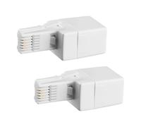wellrun Lot de 2 adaptateurs de ligne téléphonique BT vers RJ11 modulaire britannique BS6312 431A mâle vers prise femelle RJ11 6P4C, convertisseur à 4 fils pour téléphone fixe britannique, fax, modem
