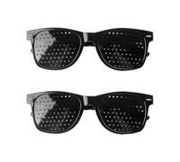 wellrun Lot de 2 lunettes à sténopé, lunettes anti-fatigue, soutien de la vision à distance pour l'entraînement des yeux, idéales pour soulager la fatigue oculaire, légères et confortables (normal +