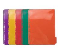 Wellrun Lot de 5 intercalaires en plastique A4 multicolores pour le bureau, l'école et la maison, pré-perforés pour une insertion facile, s'adapte à la plupart des dossiers et classeurs