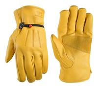 Wells Lamont Premium Heavy Duty Grain Cuir de vache Entièrement en cuir Gants de travail, cuir reliées, Self-hem, boule et bande poignet Cinch, Palm Patch, 1132L