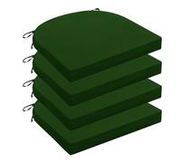 Wellsin Lot de 4 coussins de chaise d'extérieur et d'extérieur - Coussins de chaise de patio - Coussins de siège d'angle ronds imperméables pour extérieur 43,2 x 40,6 x 5,1 cm, vert forêt