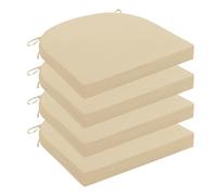 Wellsin Lot de 4 coussins de chaise d'extérieur et d'extérieur - Coussins de chaise de patio - Coussins de siège d'angle ronds imperméables pour extérieur 43,2 x 40,6 x 5,1 cm, beige