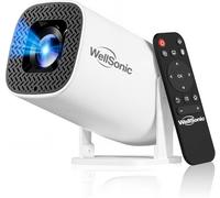 WellSonic Mini projecteur avec Wi-Fi et Bluetooth, Android 14 intégré, projecteur portable pour extérieur et plafond, touche automatique et rotation à 270°, 200 Ansi, projecteur de film Home Thearter